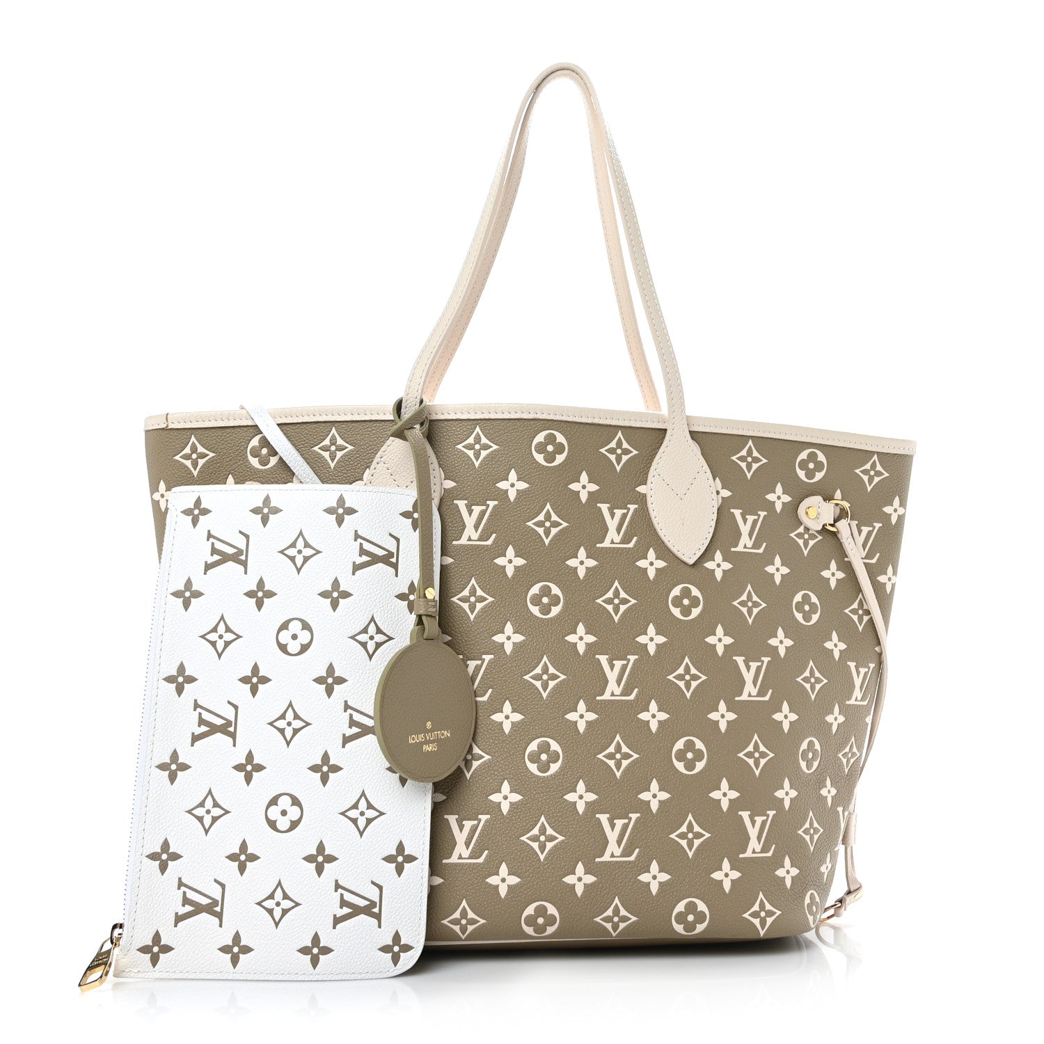 Louis Vuitton Empreinte Monogram Spring In The City Neverfull MM Kaki Beige Cream 4 of 10