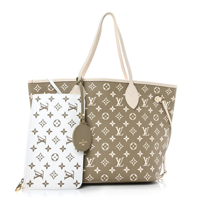 Louis Vuitton Empreinte Monogram Spring In The City Neverfull MM Kaki Beige Cream 4 of 10