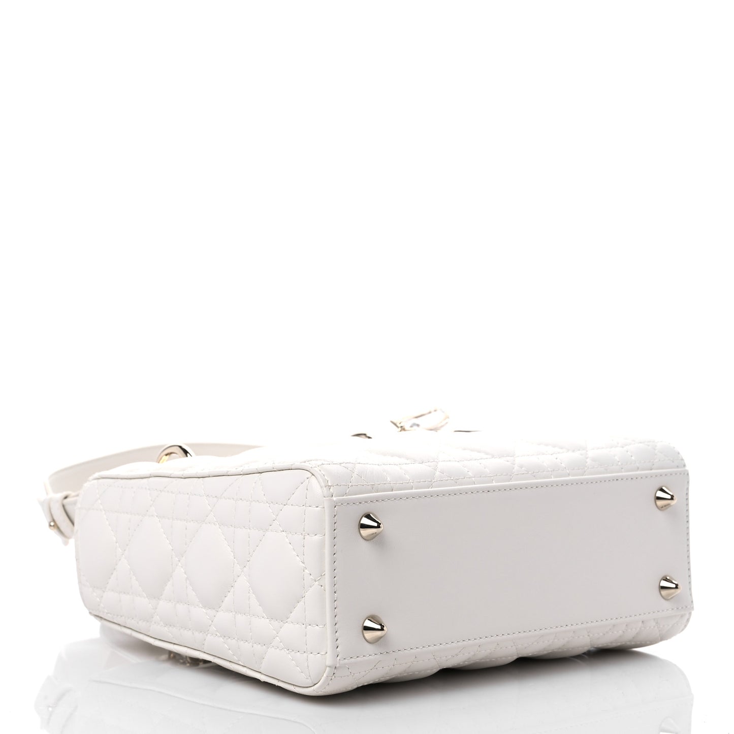 Lambskin Cannage Small Lady Dior White