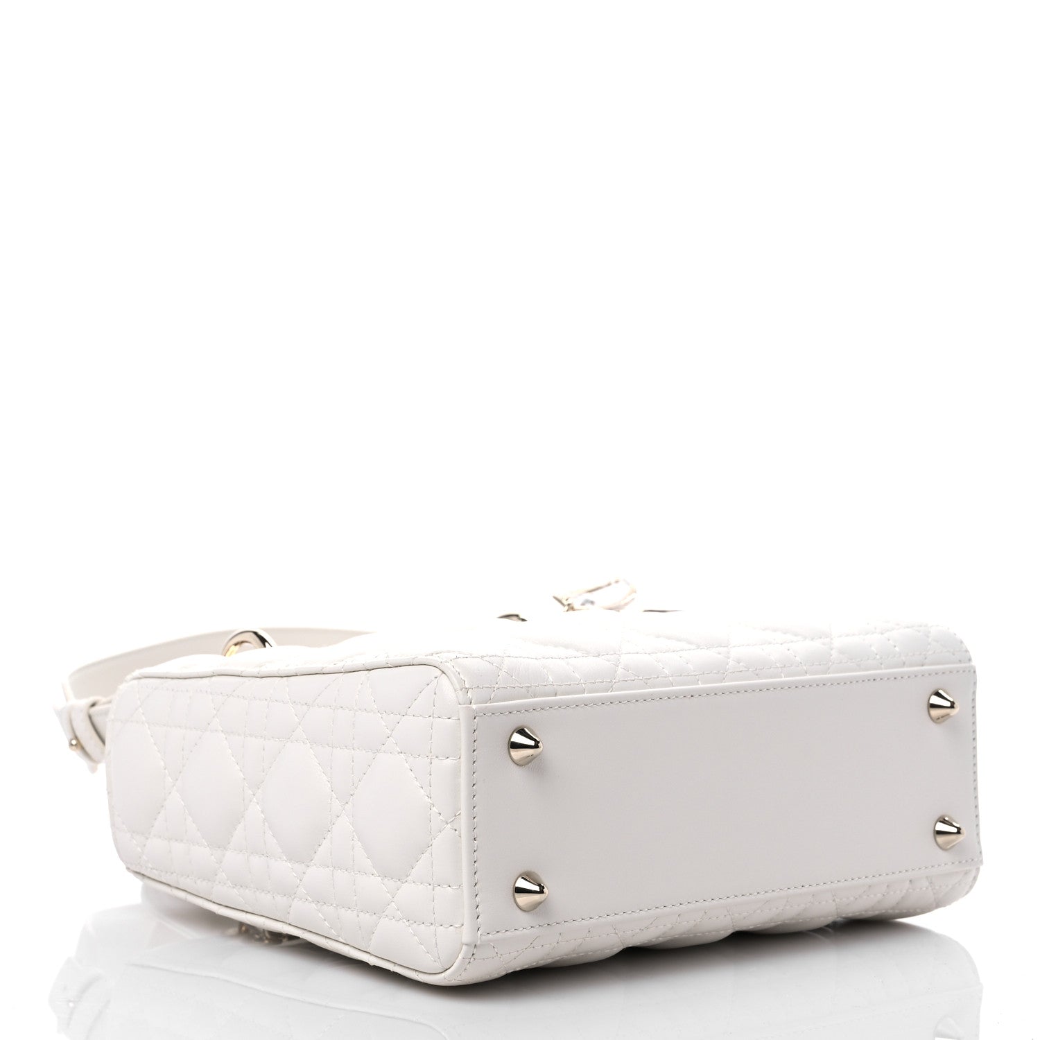 Christian Dior Lambskin Cannage Small Lady Dior White 4 of 6