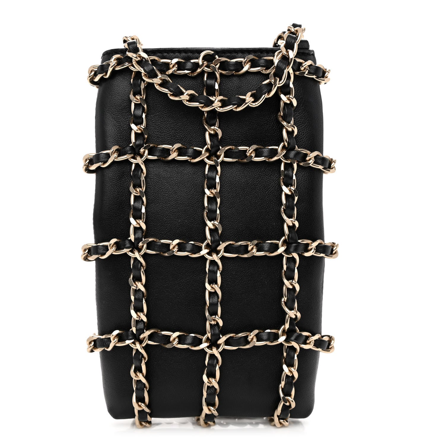 Chanel Lambskin Tech Me Out Clutch With Chain Black 1 of 11