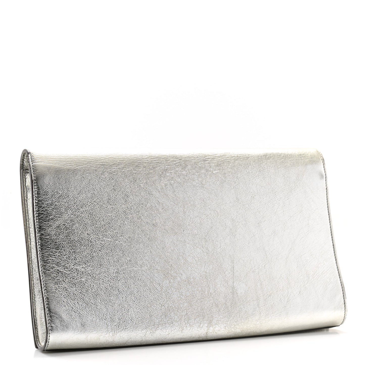 Metallic Calfskin Monogram Large Belle De Jour Clutch Silver