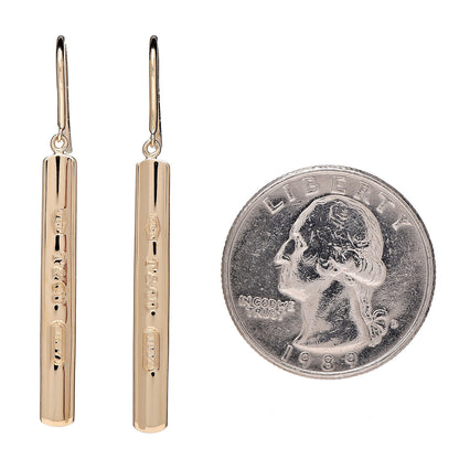 Tiffany 18K Yellow Gold 1837 Bar Drop Earrings 2 of 4