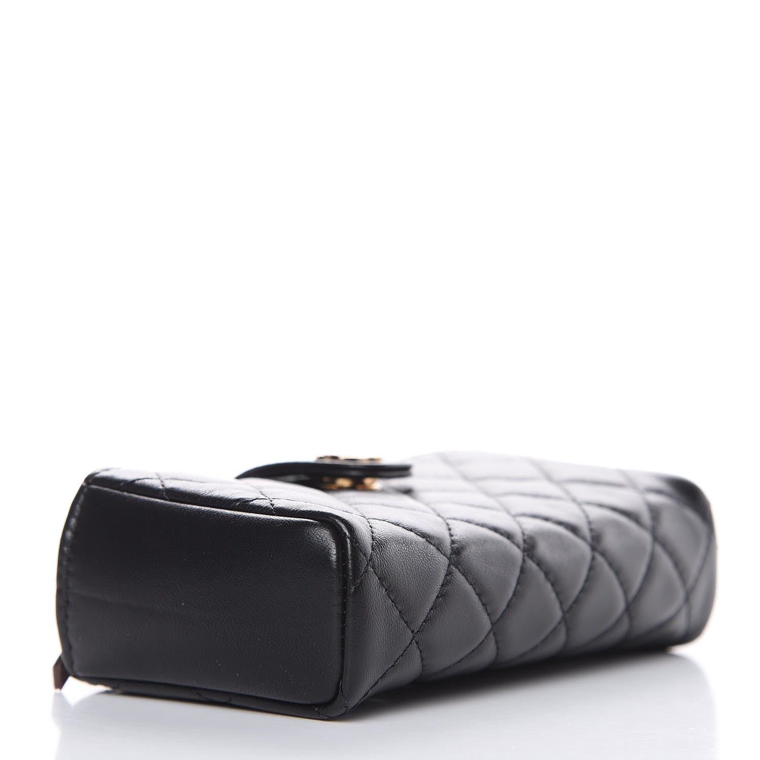 Chanel Lambskin Quilted Mini Phone Holder Clutch Black 4 of 10