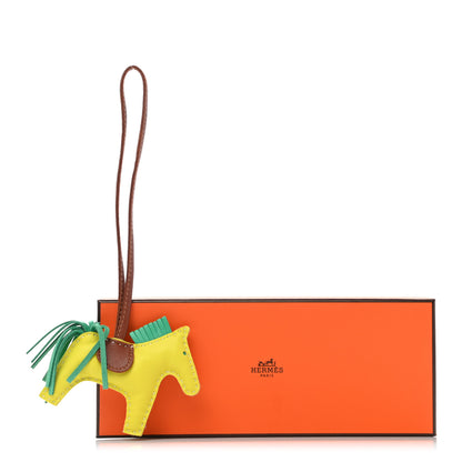 Hermes Milo Lambskin Grigri Rodeo Horse Bag Charm PM Lime Menthe Fauve 4 of 4