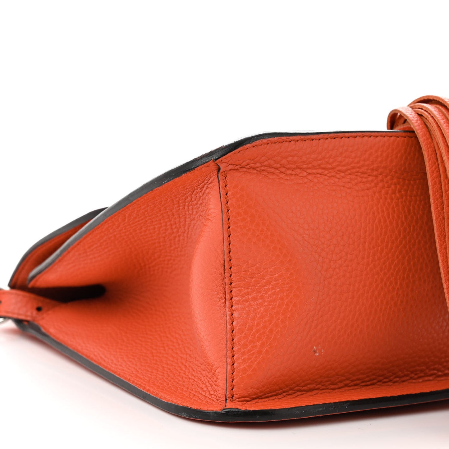 Cellarius Calfskin Medium Bamboo Daily Flap Shoulder Bag New Dark Orange
