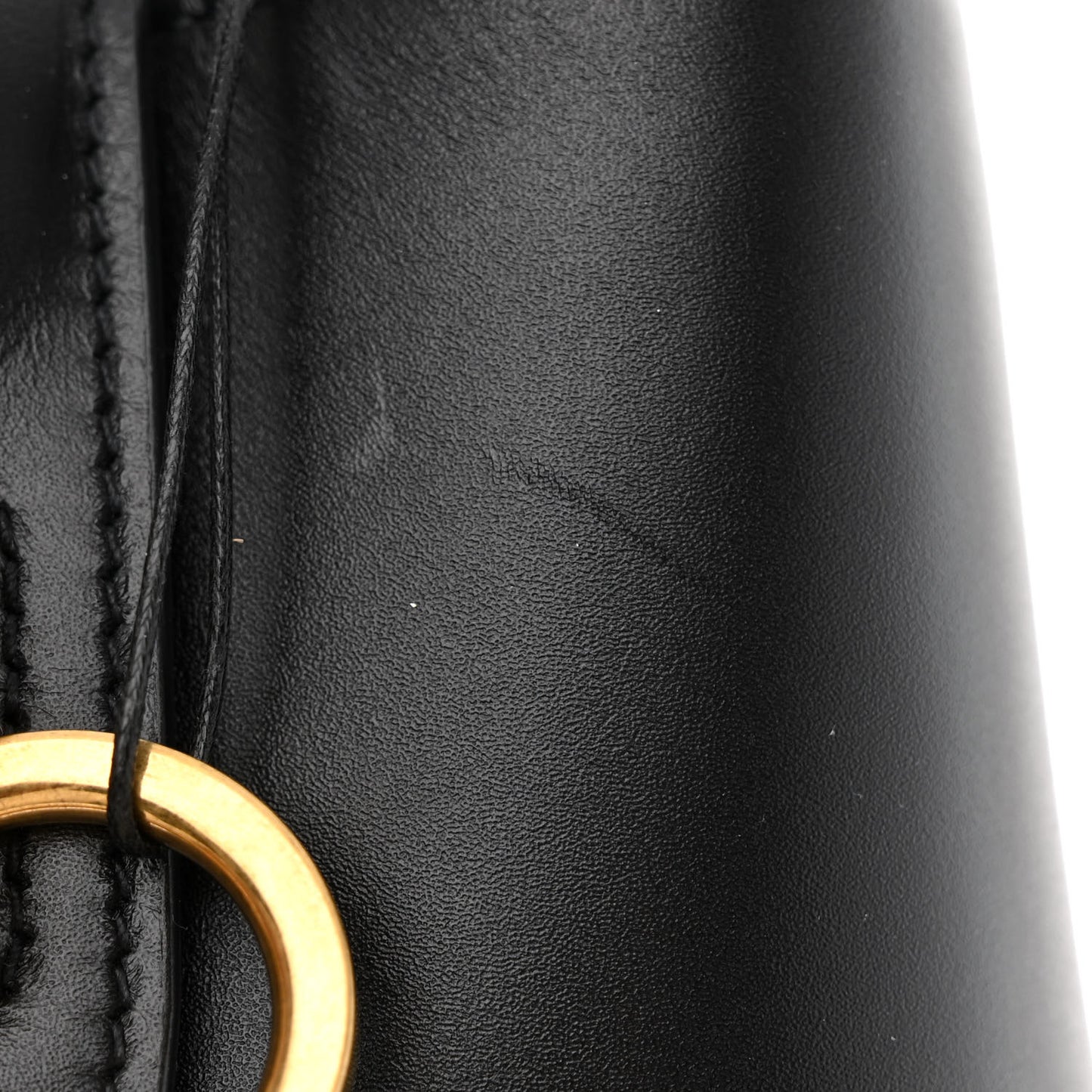 Shiny Calfskin Le 37 Bucket Bag Black