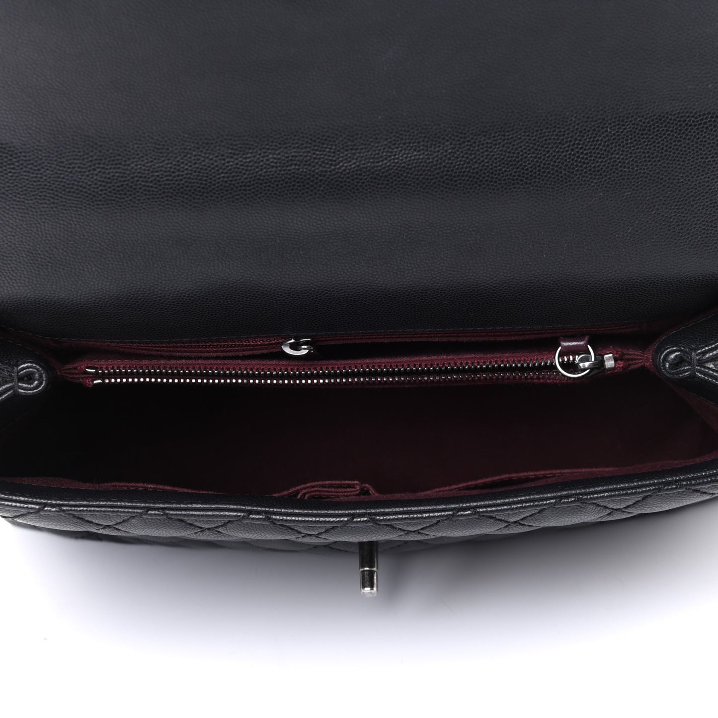 Caviar Quilted Medium Coco Handle Flap Black