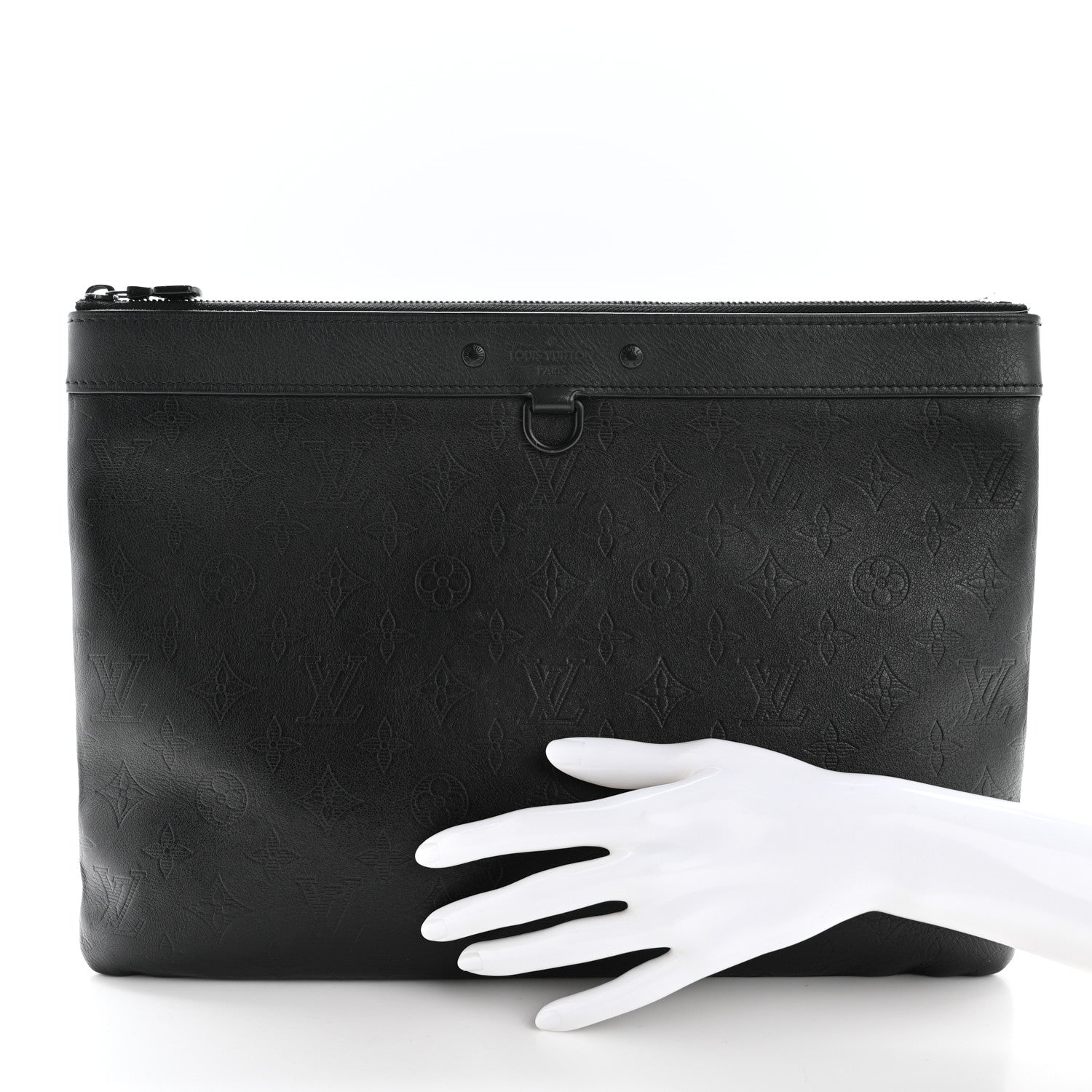 Louis Vuitton Calfskin Monogram Shadow Discovery Pochette Black 2 of 7