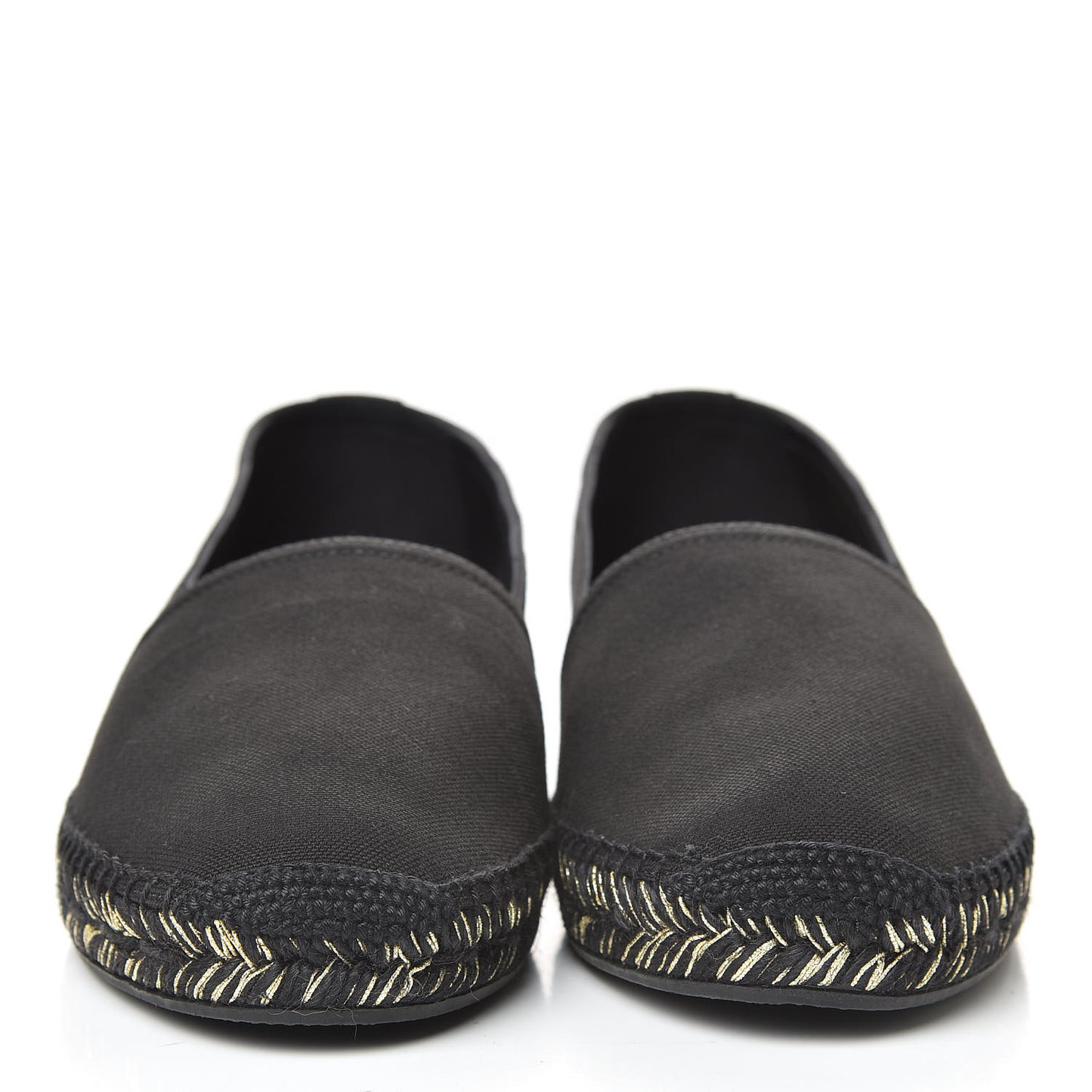 Canvas Logo Embroidered Espadrilles 41 Black