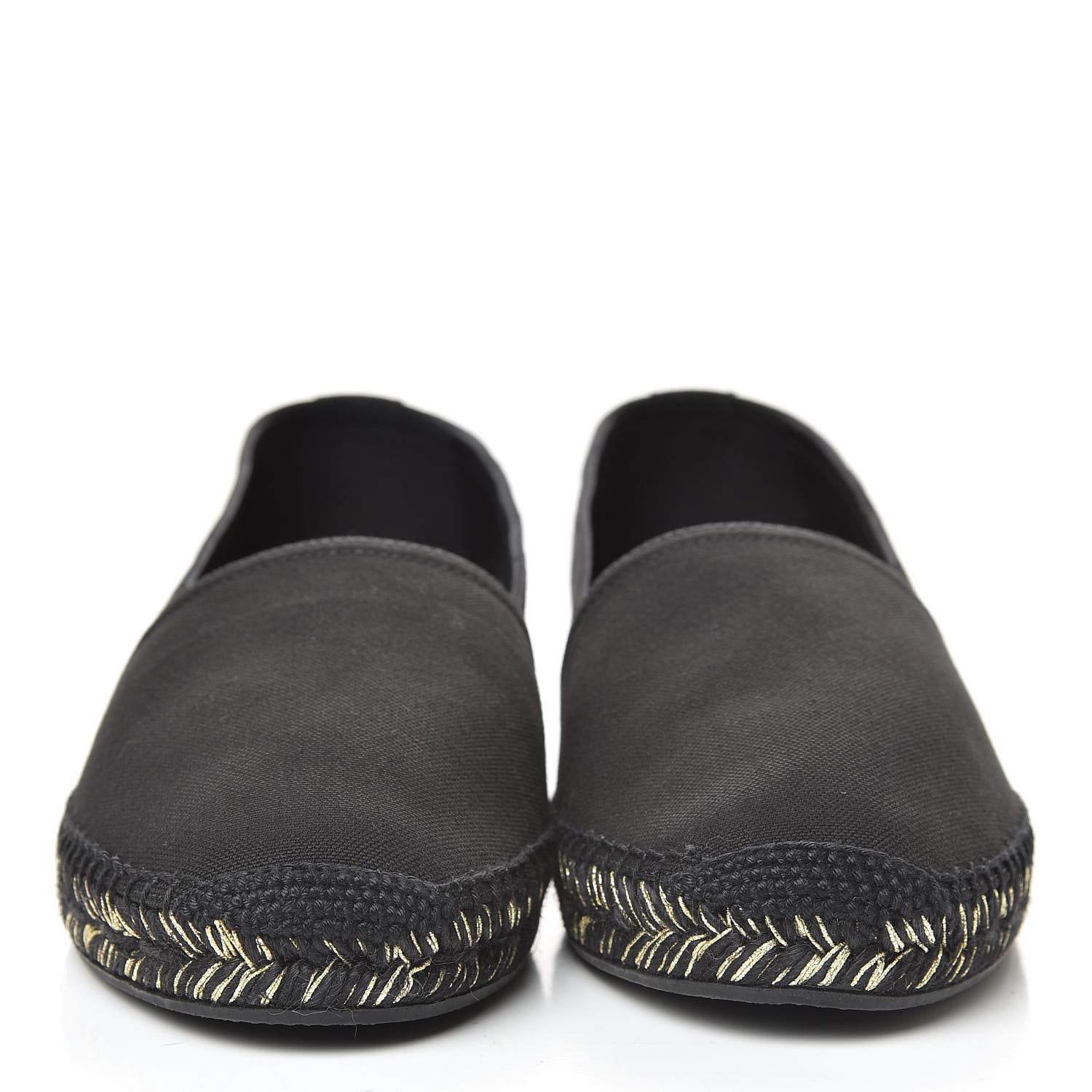Saint Laurent Canvas Logo Embroidered Espadrilles 41 Black 2 of 10