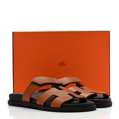 Hermes Epsom Womens Chypre Sandals 40 Natural 9 of 9