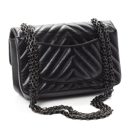 Chanel Aged Calfskin Chevron Quilted 2.55 Reissue Mini Flap So Black 3 of 12