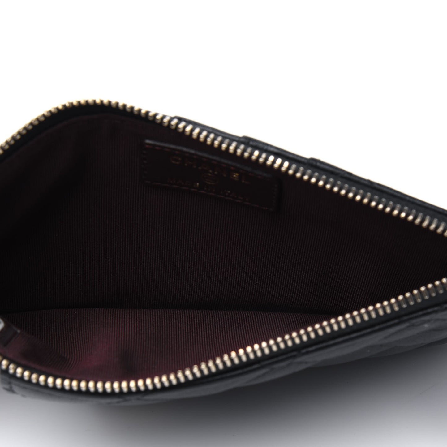 Lambskin Quilted Classic Flat Wallet Pouch Black