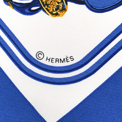 Hermes Silk Brides de Gala Nano Scarf 20 Bleu Vif White Or 3 of 4