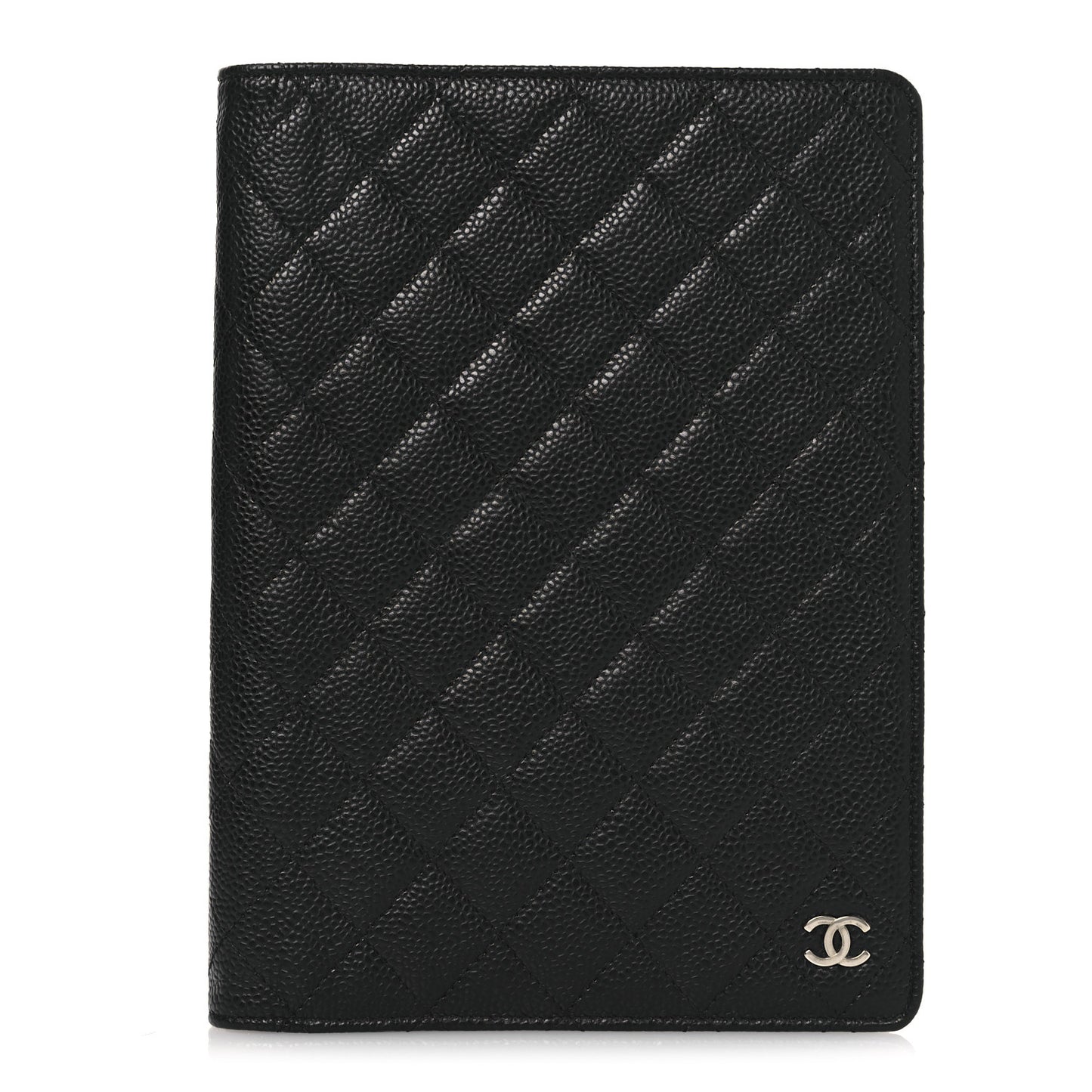 Caviar Quilted Large Agenda Cover Black