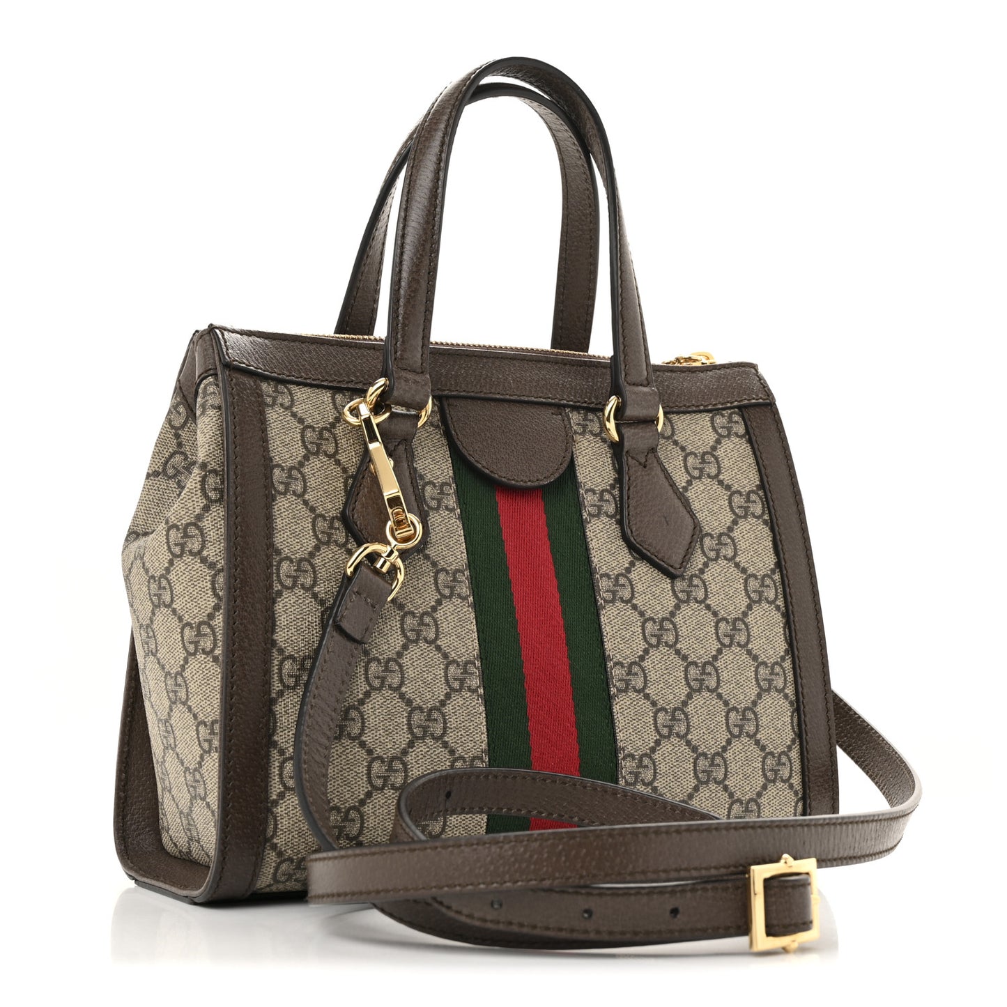 GG Supreme Monogram Small Ophidia Tote Bag Brown