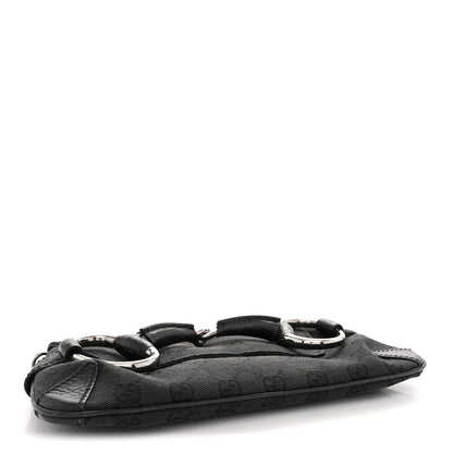 Gucci Monogram Horsebit Chain Clutch Black 4 of 13