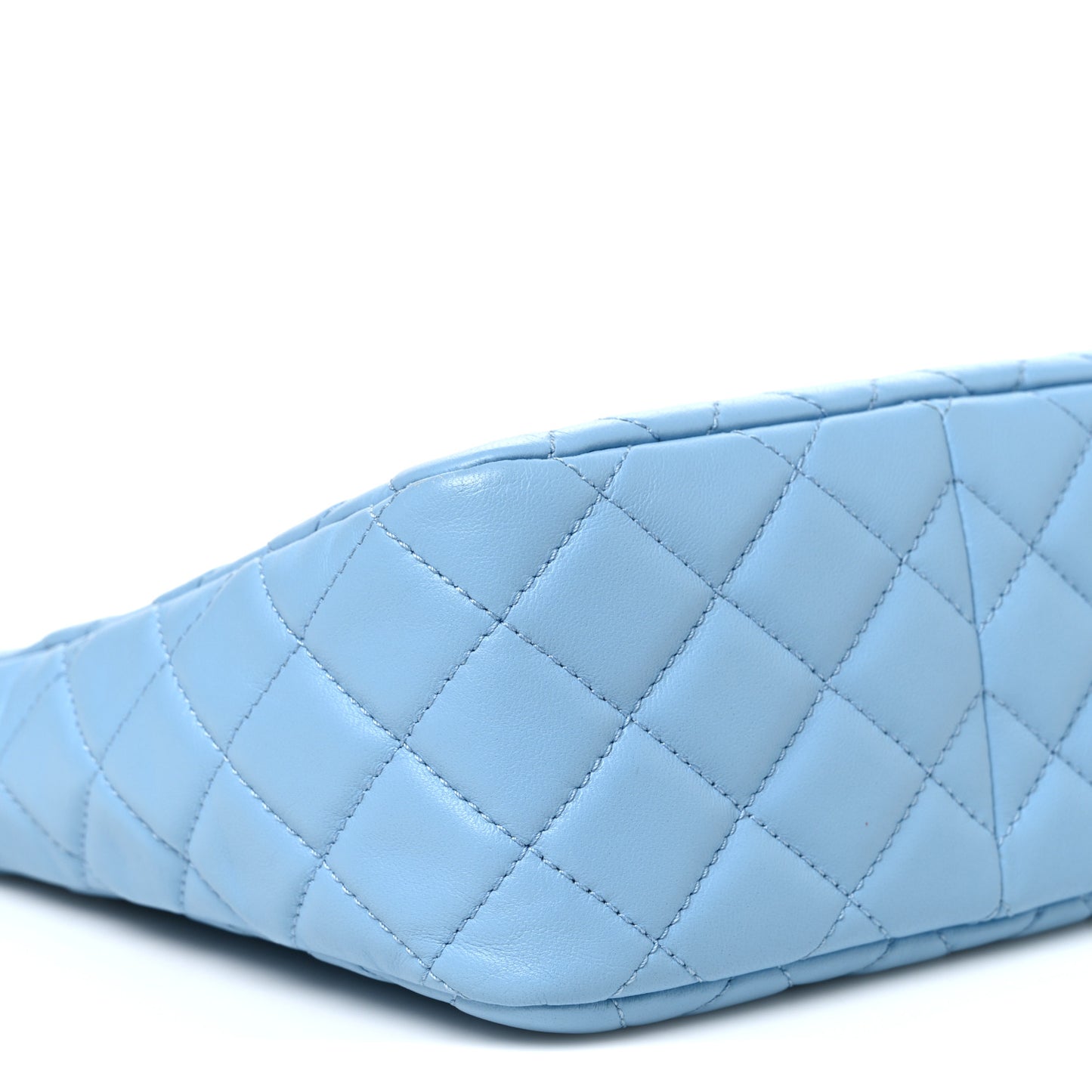 Lambskin Quilted Small Pearl Crush Hobo Light Blue