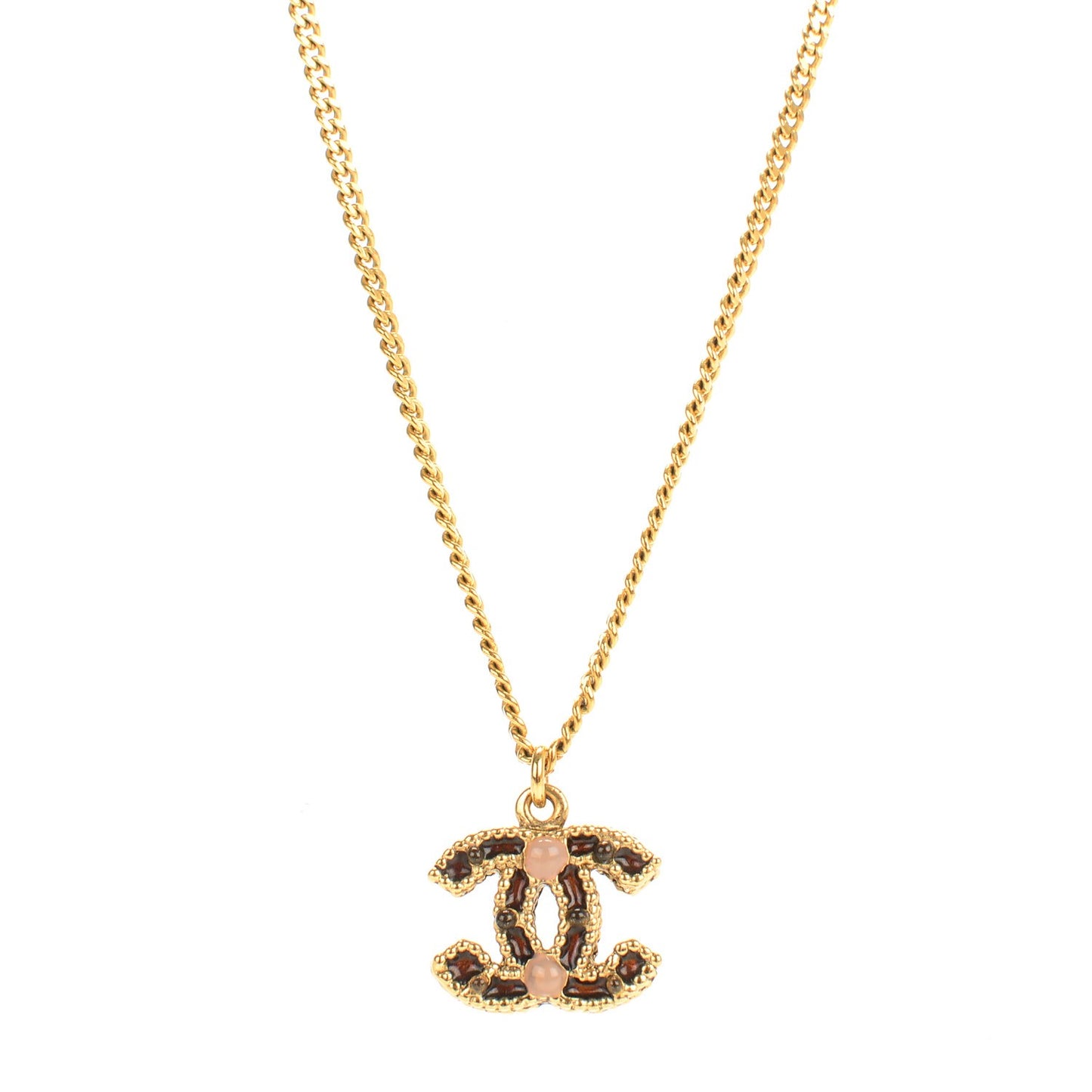 Resin CC Pendant Necklace Gold