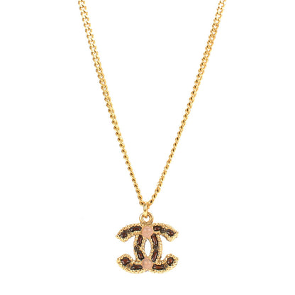 Chanel Resin CC Pendant Necklace Gold 1 of 3