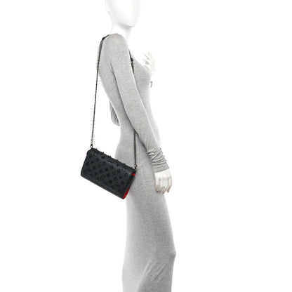 Christian Louboutin Calfskin Spikes Loubinthesky Paloma Clutch Black 2 of 10
