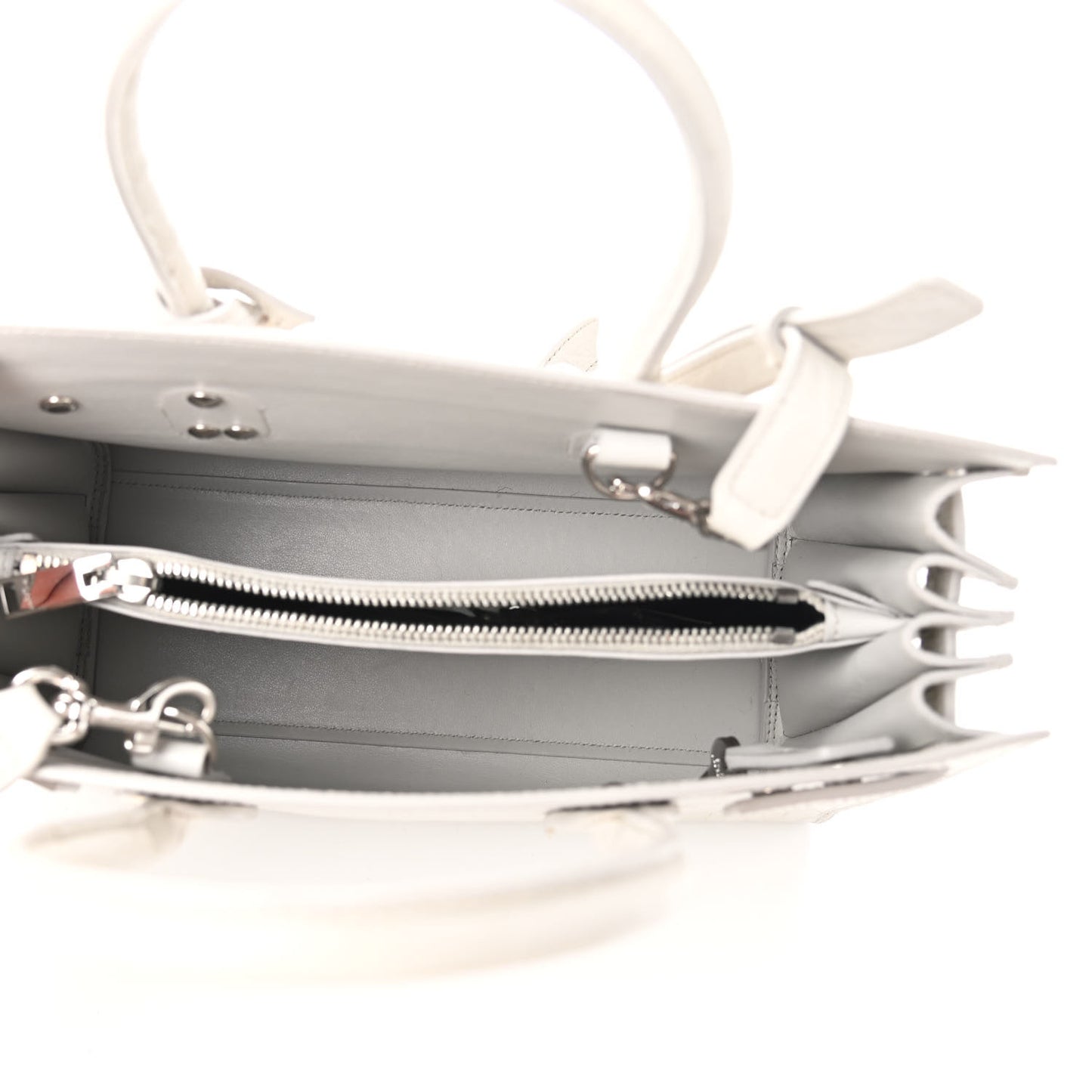 Calfskin Crocodile Embossed Baby Sac De Jour Gris Perle
