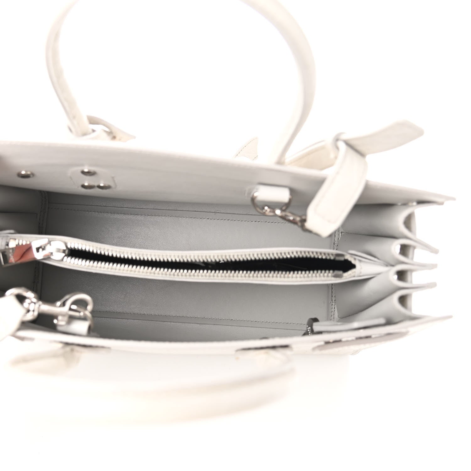 Saint Laurent Calfskin Crocodile Embossed Baby Sac De Jour Gris Perle 6 of 10