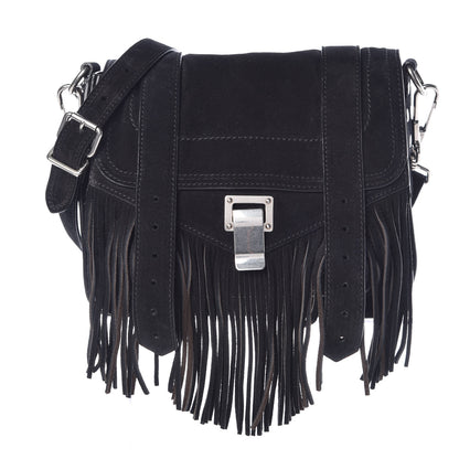 Proenza Schouler Suede Fringed PS1 Crossbody Pouch Black 1 of 10