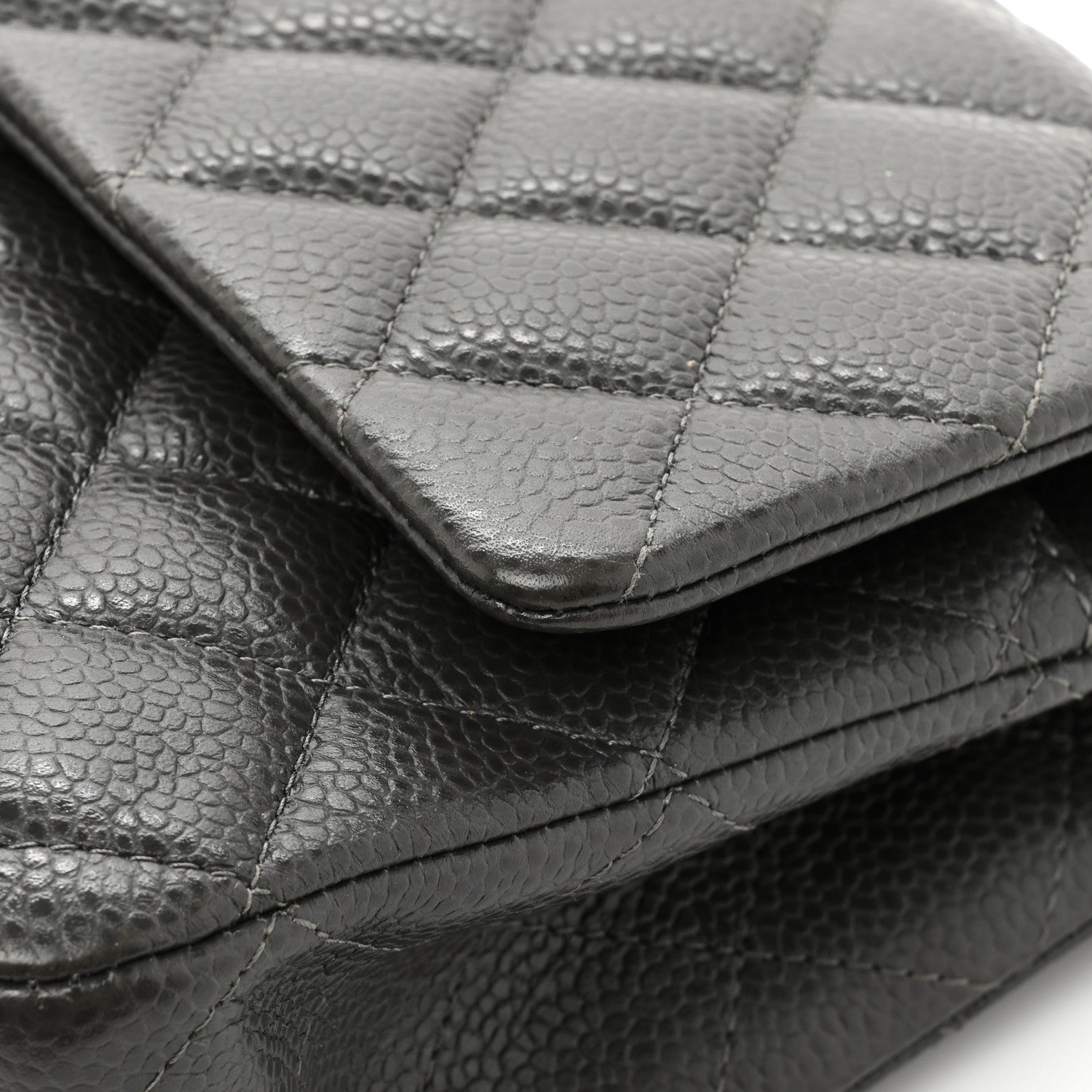 Chanel Caviar Quilted Medium Double Flap Dark Grey 15 of 16