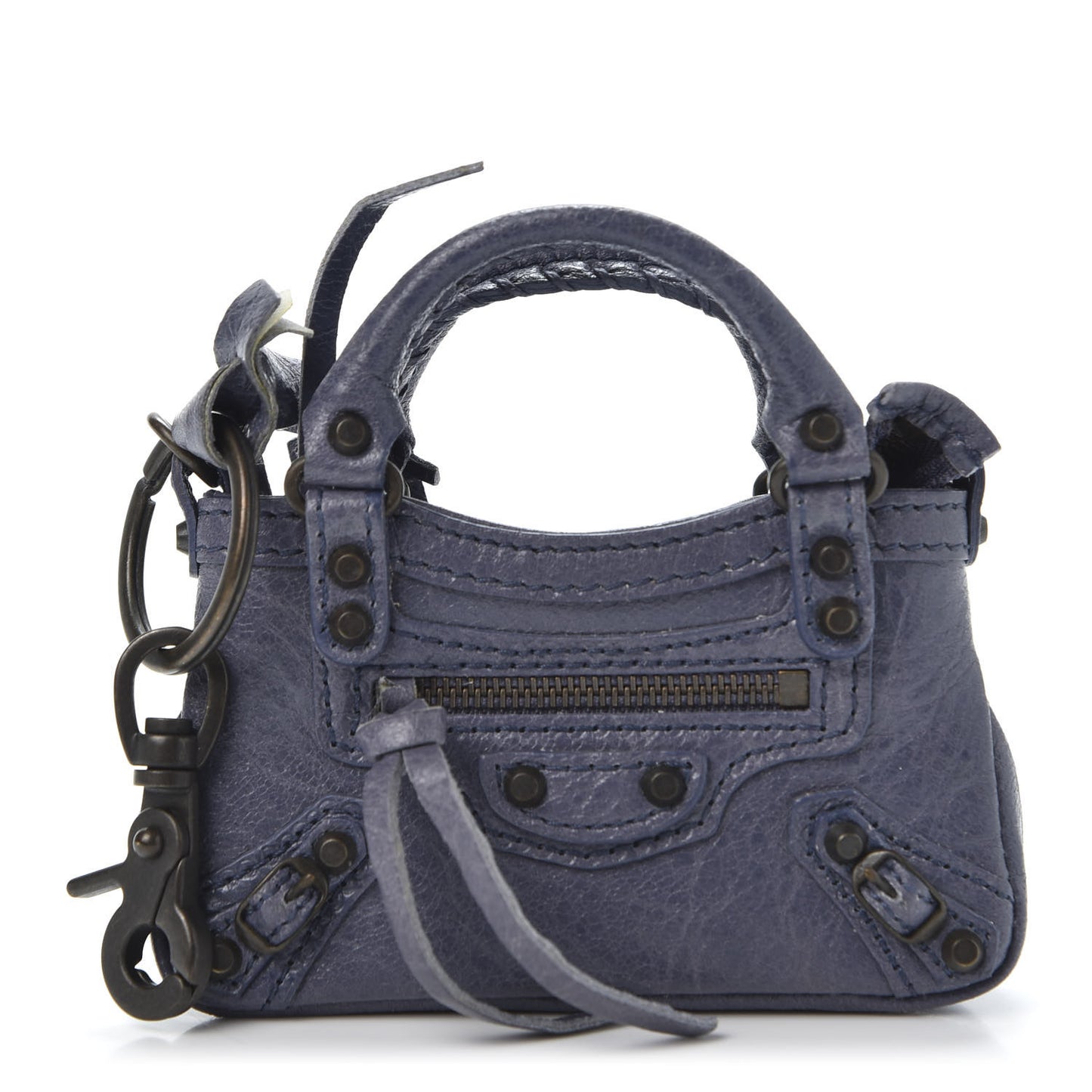 Agneau Classic Hardware Mini First Bag Charm Bleu Cobalt Bleu Electric