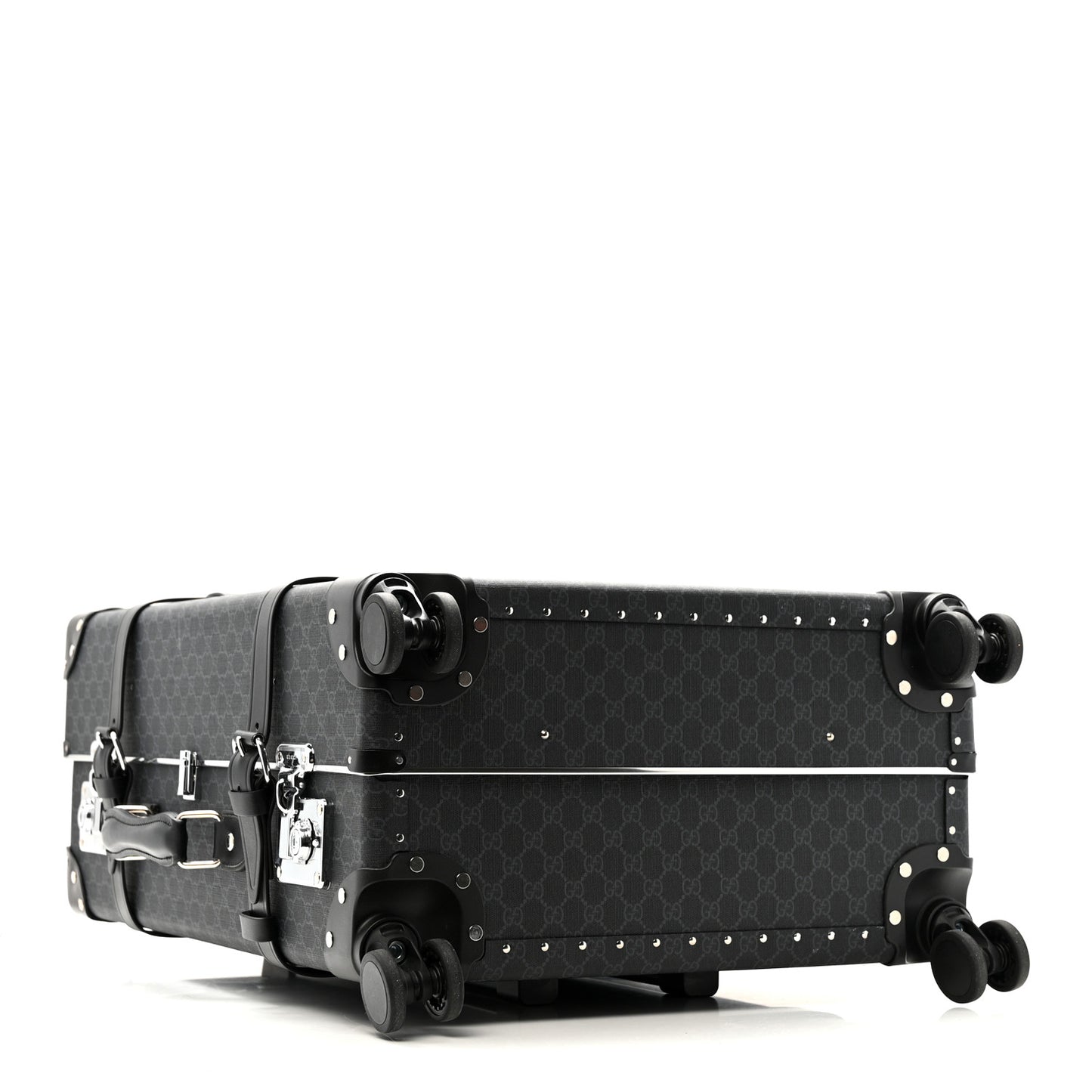 GG Supreme Monogram Medium Globe-Trotter Suitcase Black