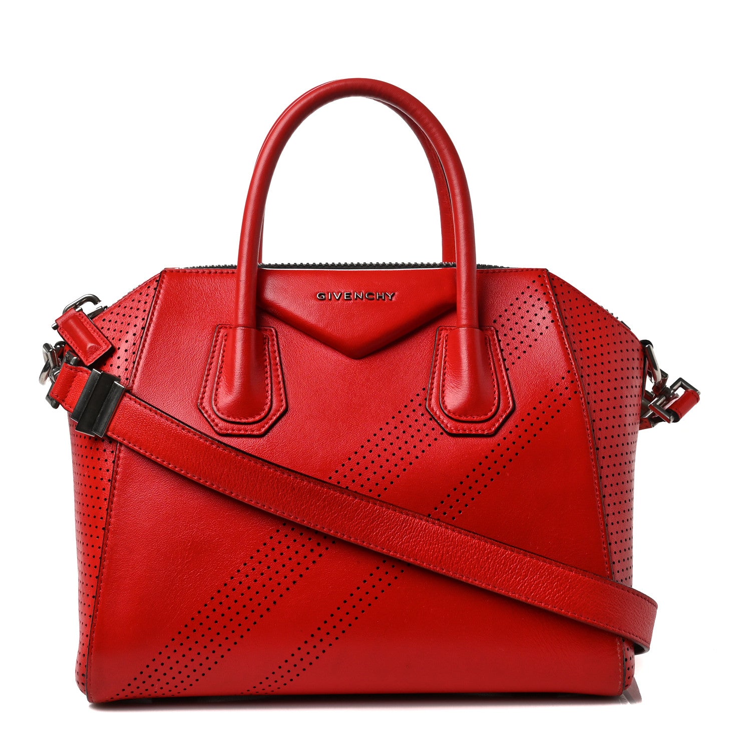 Givenchy Lambskin Perforated Small Antigona Pop Red 1 of 14