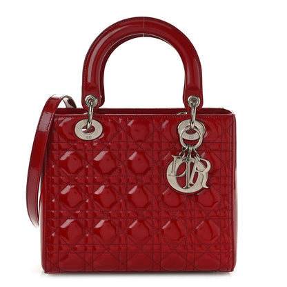 Christian Dior Patent Cannage Medium Lady Dior Red 1 of 10