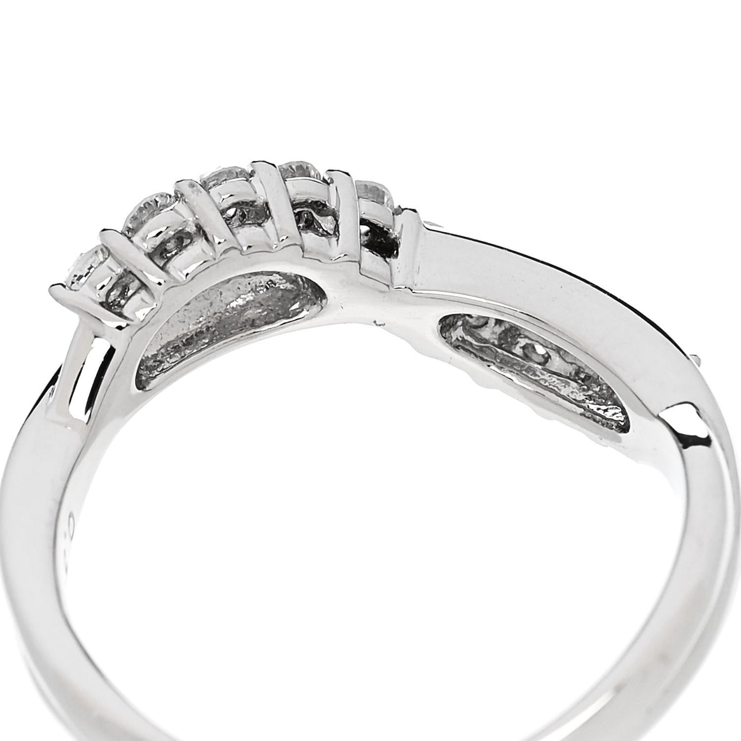 Platinum Diamond .31ctw Crossover Band Ring 52 6