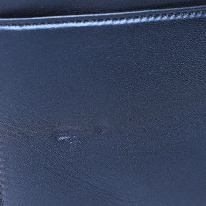 Chanel Metallic Calfskin Quilted Boy Wallet On Chain WOC Navy Blue 6 of 11