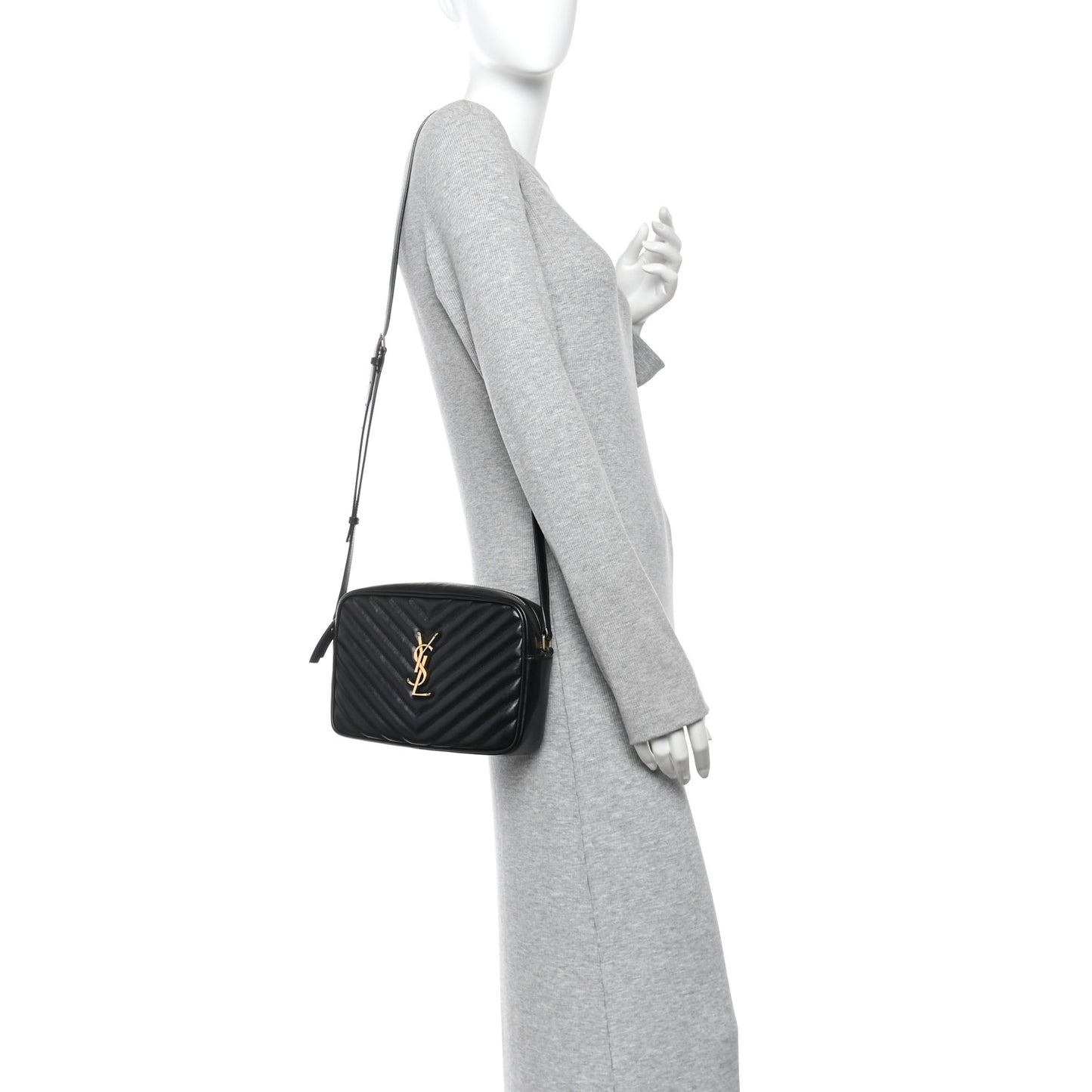 Calfskin Matelasse Monogram Lou Camera Bag Black