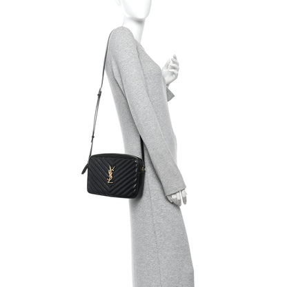 Saint Laurent Calfskin Matelasse Monogram Lou Camera Bag Black 2 of 10