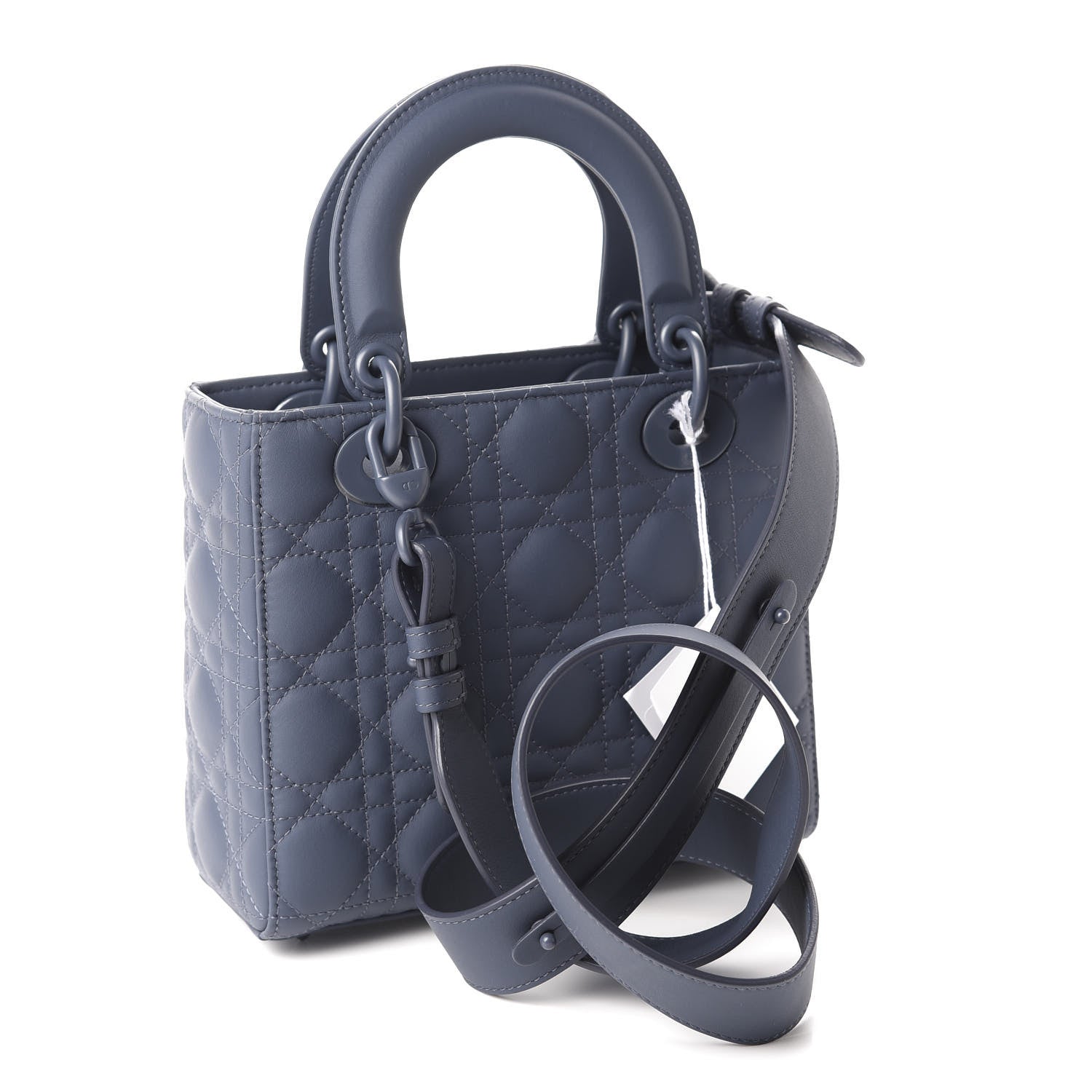 Christian Dior Ultra Matte Calfskin Cannage Small My ABCDior Lady Dior Dark Denim Blue 3 of 11
