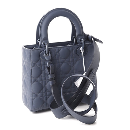 Christian Dior Ultra Matte Calfskin Cannage Small My ABCDior Lady Dior Dark Denim Blue 3 of 11