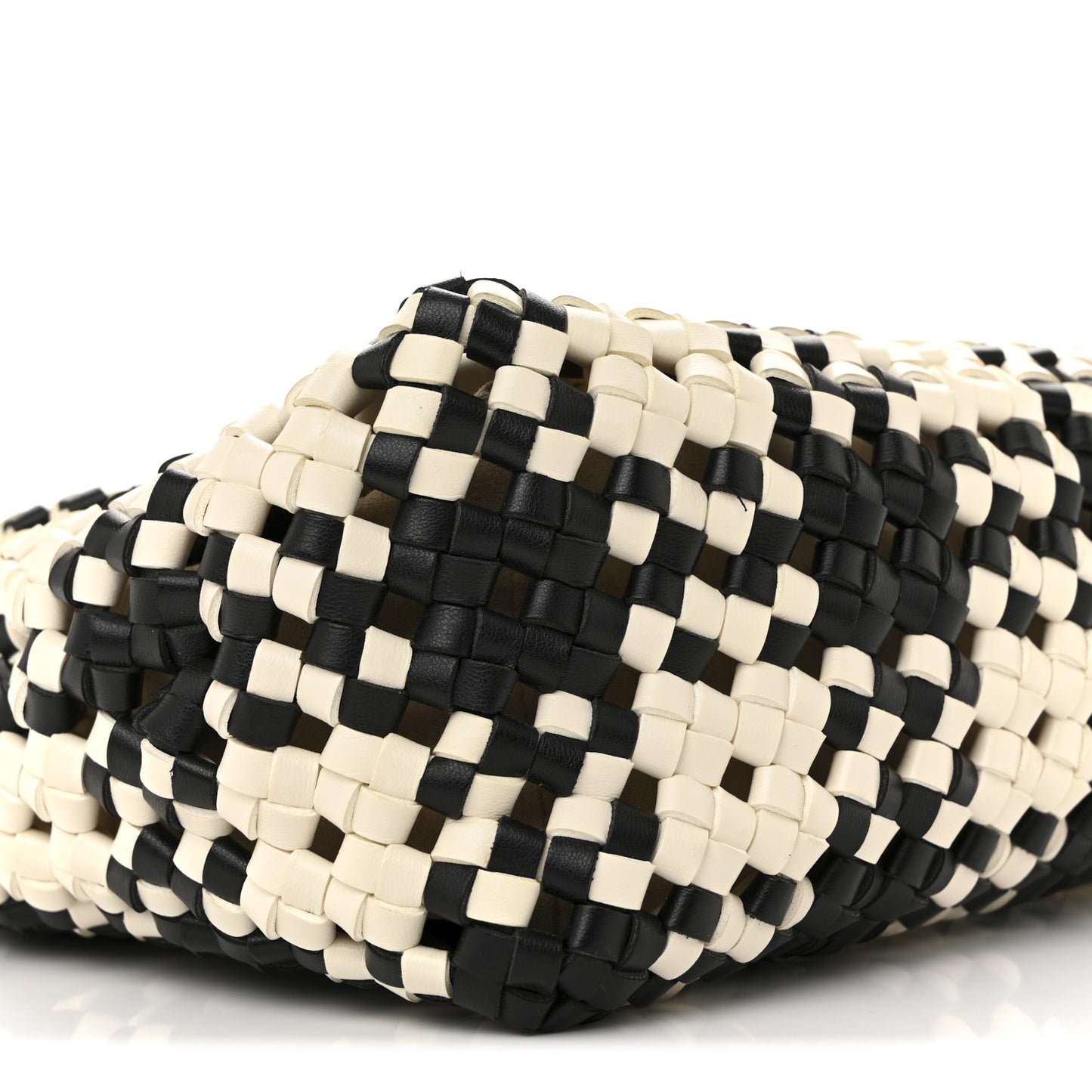 Eco Alter Nappa Woven Bex Shoulder Bag Black Ivory