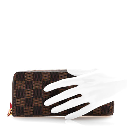 Louis Vuitton Damier Ebene Clemence Wallet Cherry 2 of 7