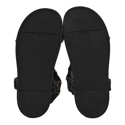 Fendi Satin FF Ruched Sandals 41 Tobacco Black 5 of 8