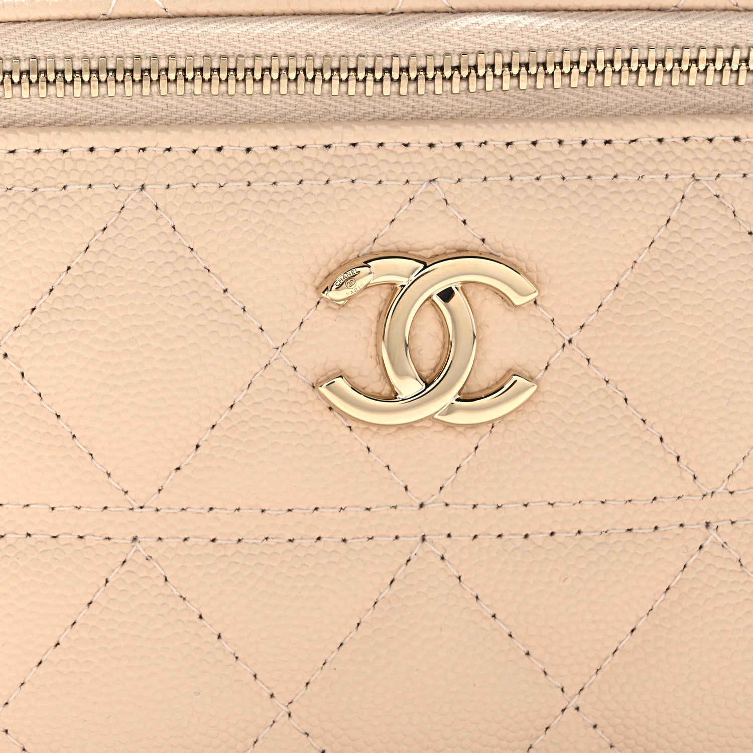 Chanel Caviar Quilted Trendy Handle Mini Vanity Light Beige 8 of 11