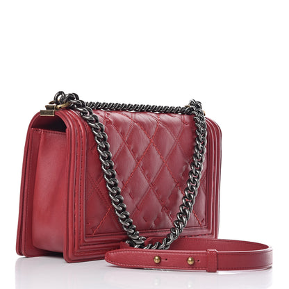 Chanel Calfskin Stitched New Medium Boy Flap Red 3 of 17