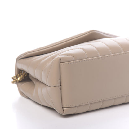 Saint Laurent Calfskin Y Quilted Monogram Small Loulou Chain Satchel Nude Powder 7 of 9