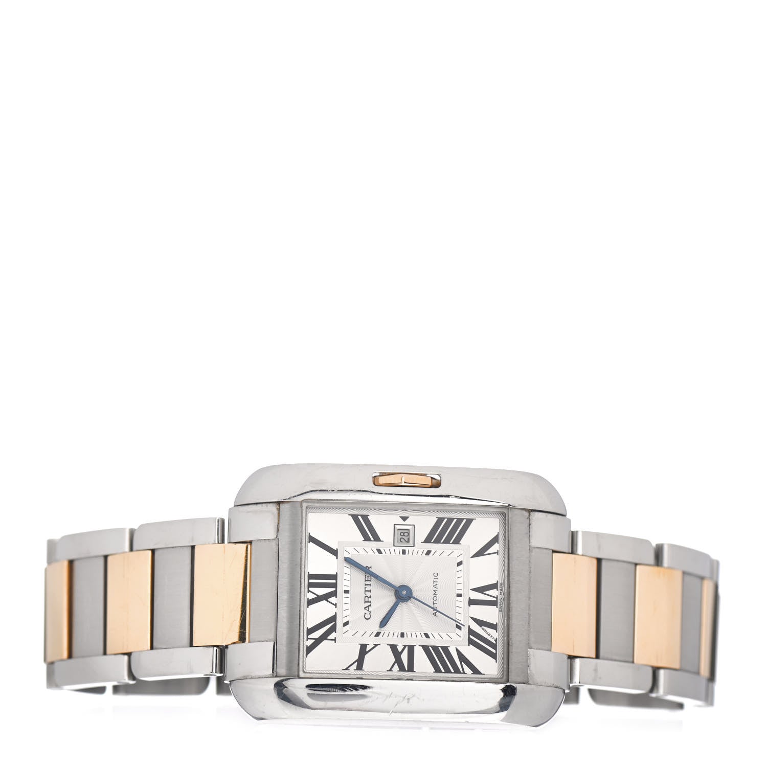 Cartier Stainless Steel 18K Pink Gold 30mm Tank Anglaise Quartz Watch 2 of 5
