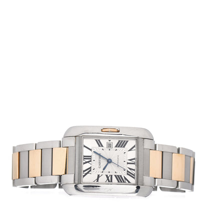 Cartier Stainless Steel 18K Pink Gold 30mm Tank Anglaise Quartz Watch 2 of 5