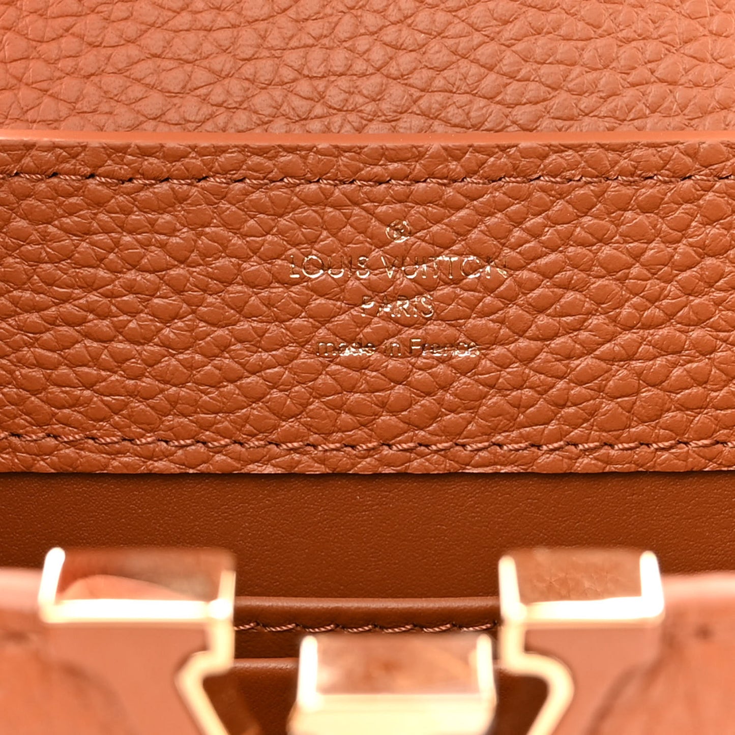 Taurillon Snakeskin Mini Capucines Caramel