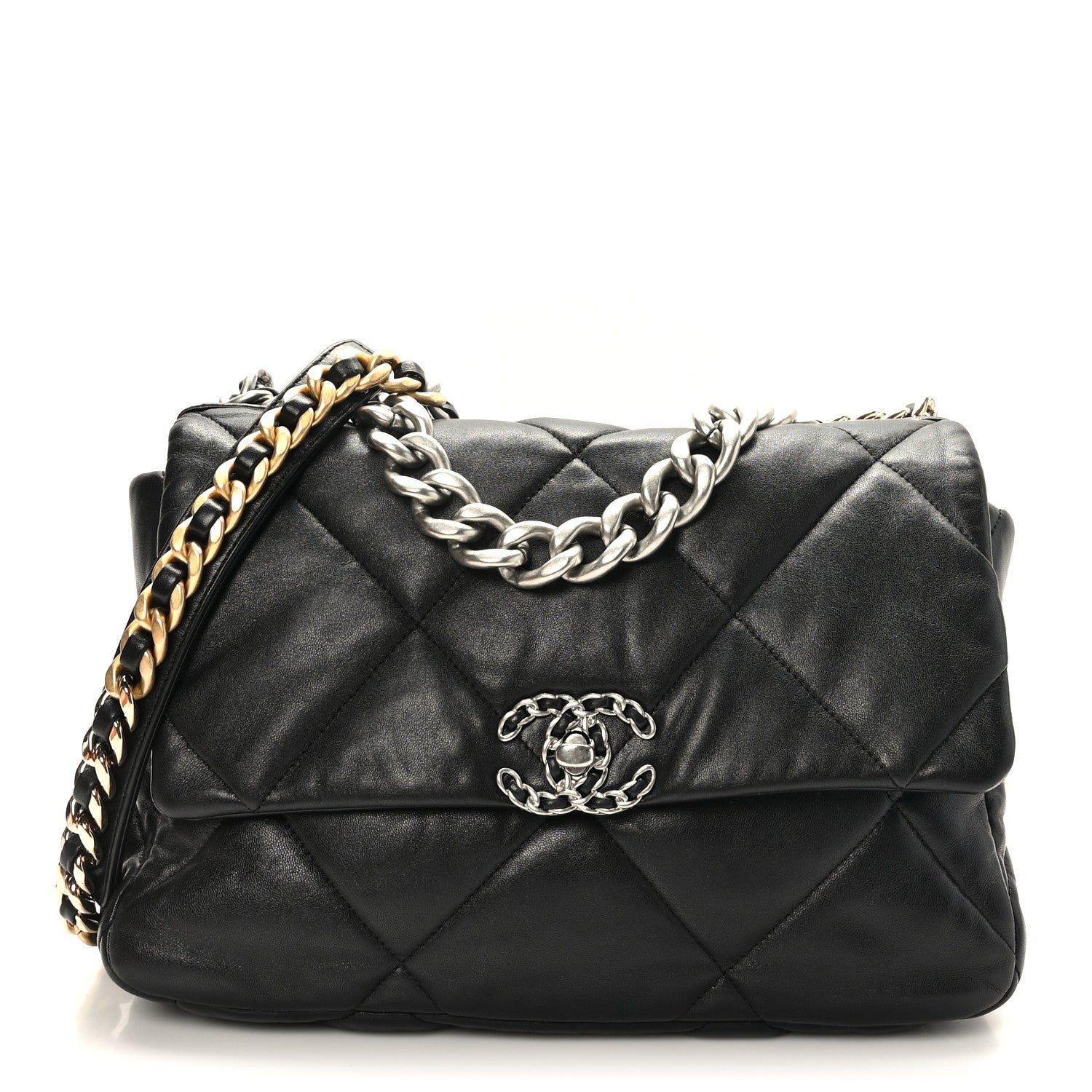 Chanel Lambskin Quilted Large Chanel 19 Flap Black 1 of 10